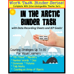 Autism Work Task Binder with Data: Counting to 20 VALENTINES and THE ARCTIC
